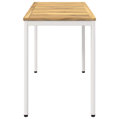 Tuindiner tafel Wit 108,5 x 55 x 75 cm Massief Acaciahout
