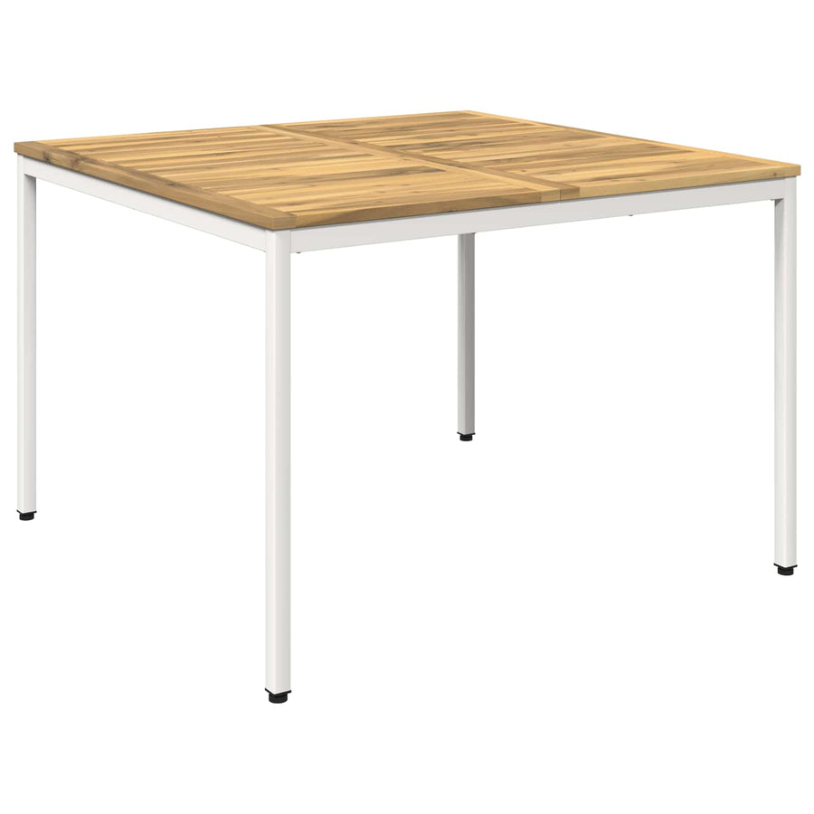 Tuindiner tafel Wit 110 x 108,5 x 75 cm Massief Acaciahout