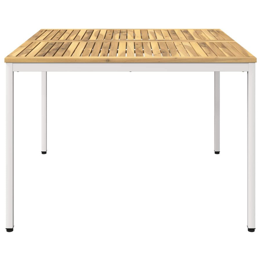 Tuindiner tafel Wit 110 x 108,5 x 75 cm Massief Acaciahout