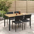 Eettafel 141x80,5 cm massief acaciahout staal wit zwart