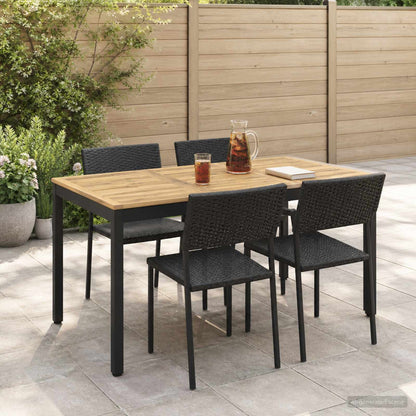 Tuindiner tafel Wit en zwart 141 x 80,5 x 75 cm