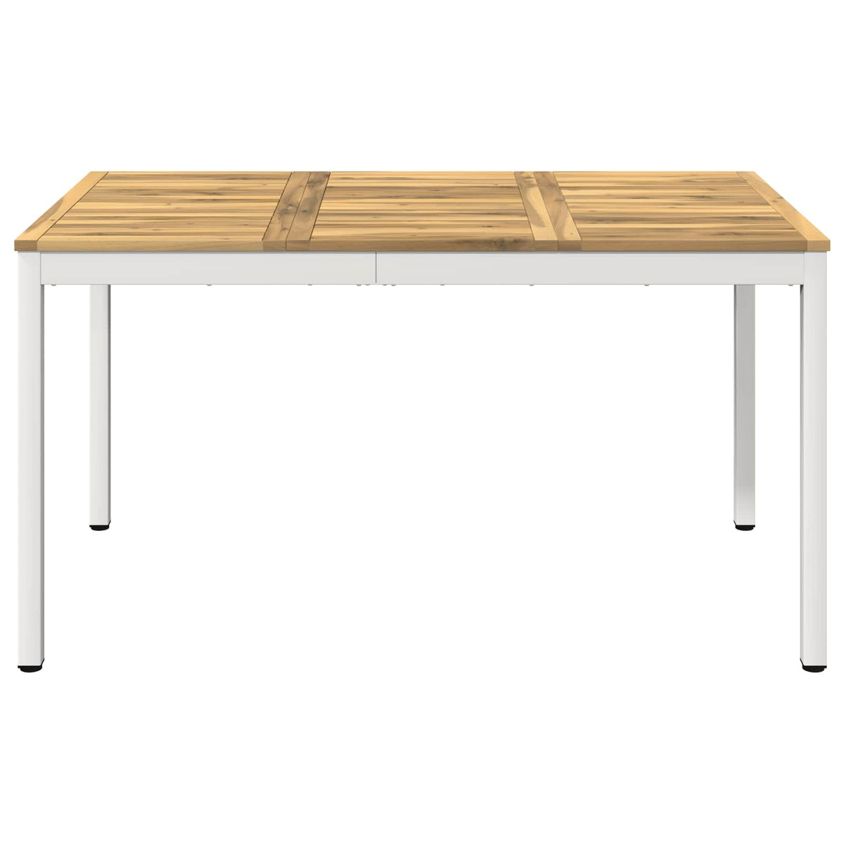 Tuindiner tafel Wit 141 x 80,5 x 75 cm Massief Acaciahout