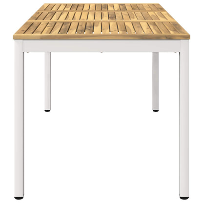 Tuindiner tafel Wit 141 x 80,5 x 75 cm Massief Acaciahout