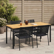 Tuintafel acaciahout staal 147x88.5x75 cm