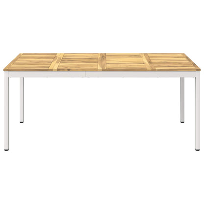 Tuindiner tafel Wit 147 x 88,5 x 75 cm Massief Acaciahout