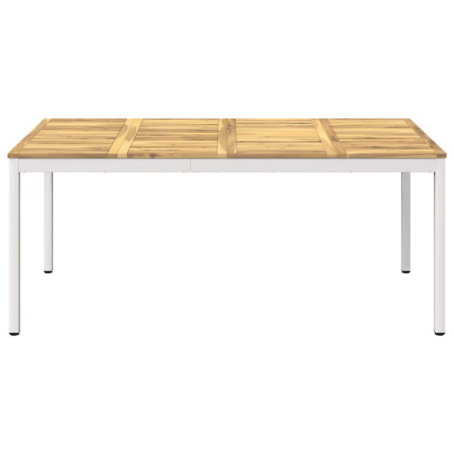 Tuindiner tafel Wit 147 x 88,5 x 75 cm Massief Acaciahout