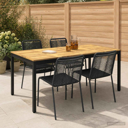 Tuindiner tafel Wit en zwart 180 x 88,5 x 75 cm