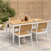 Eettafel acaciahout wit 180x88.5x75 cm