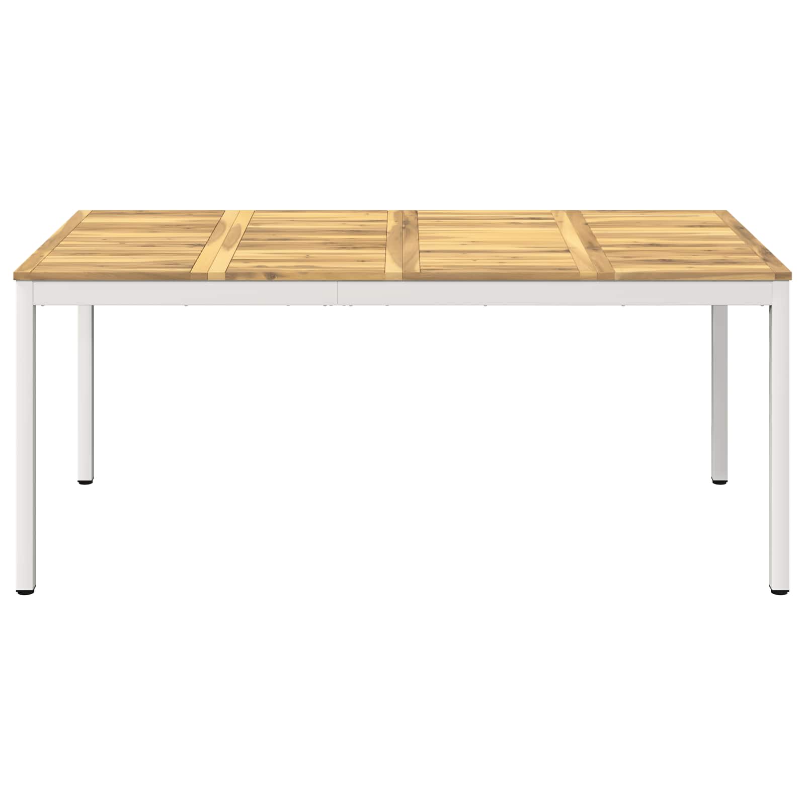 Tuindiner tafel Wit 180 x 88,5 x 75 cm Massief Acaciahout