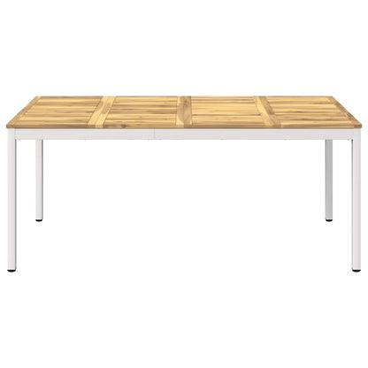 Tuindiner tafel Wit 180 x 88,5 x 75 cm Massief Acaciahout