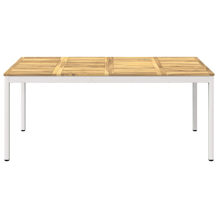 Tuindiner tafel Wit 180 x 88,5 x 75 cm Massief Acaciahout