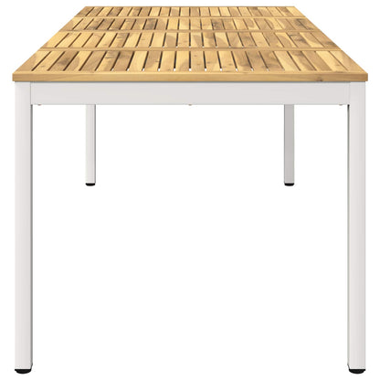 Tuindiner tafel Wit 180 x 88,5 x 75 cm Massief Acaciahout