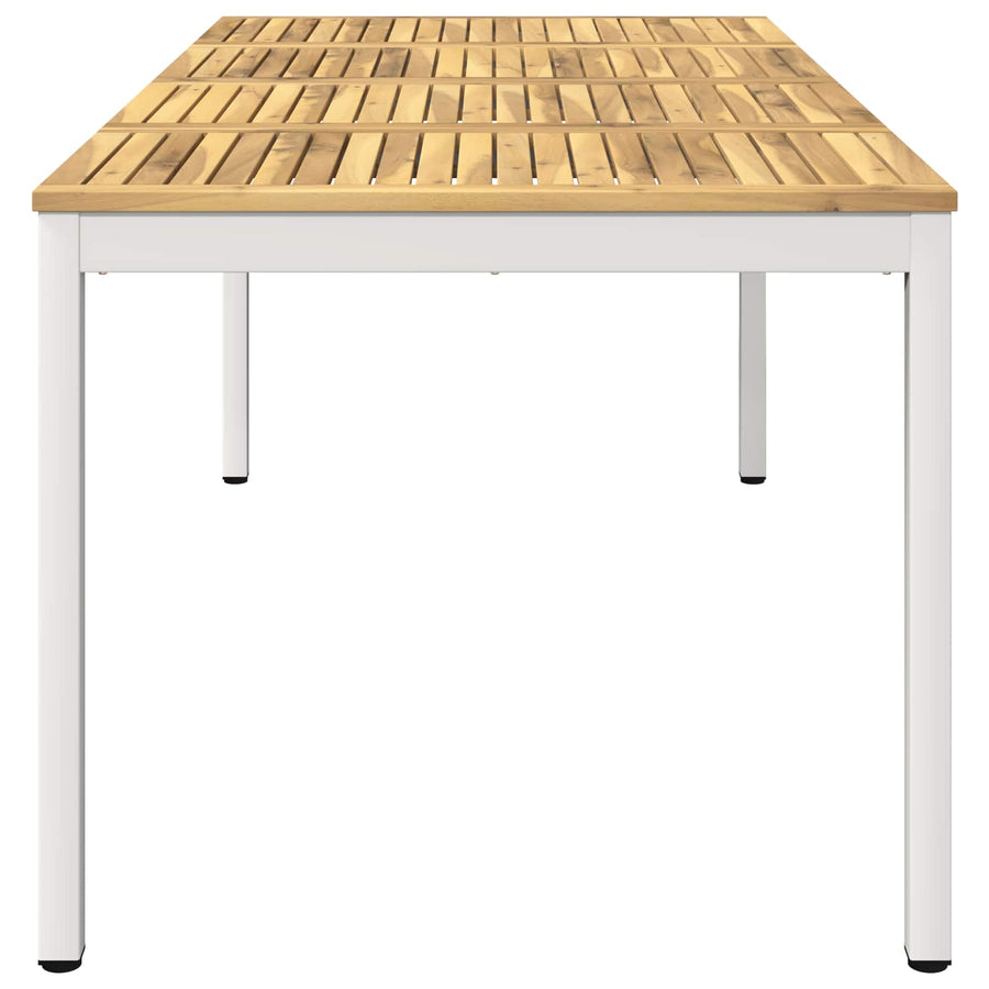 Tuindiner tafel Wit 180 x 88,5 x 75 cm Massief Acaciahout