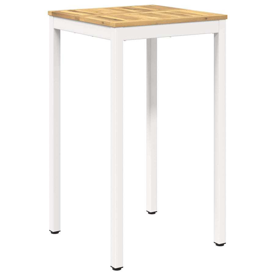 Tuinbar Tafel Wit 60 x 60,5 x 105 cm Massief Acaciahout