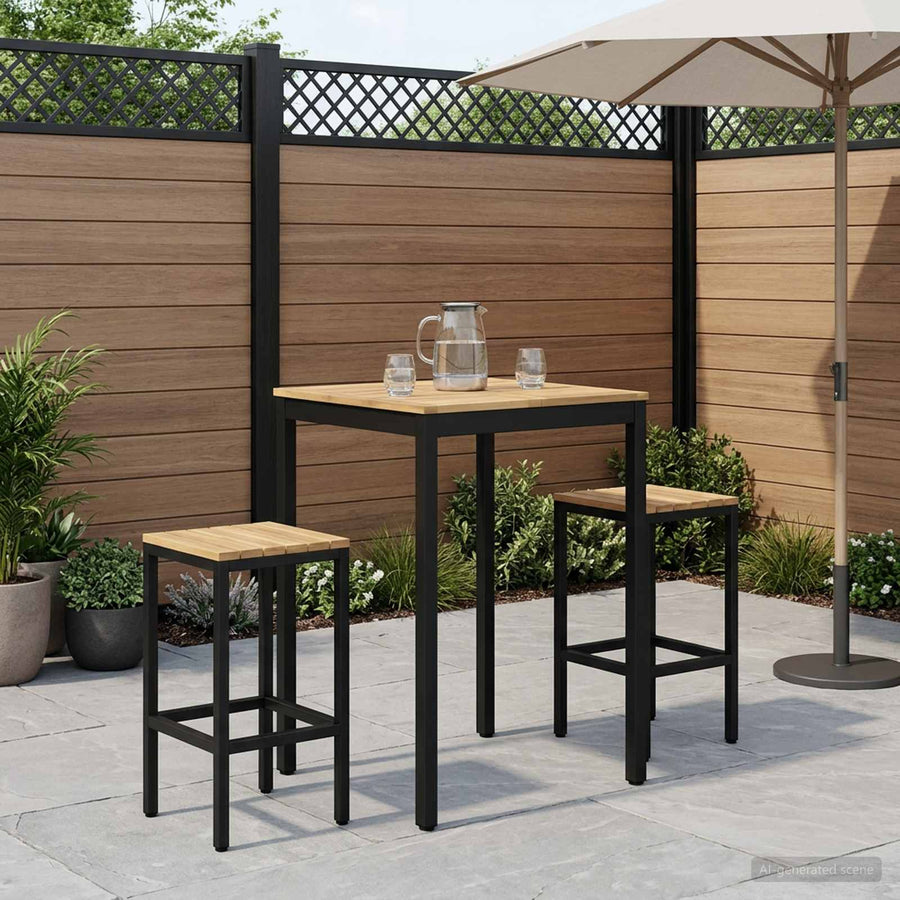 Tuinbar Tafel Wit en zwart 70 x 68,5 x 105 cm