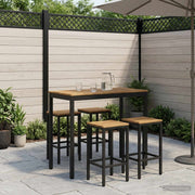 Tuinbar tafel 108.5x55x105 cm acaciahout staal