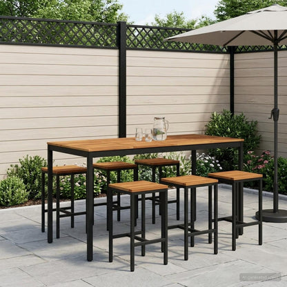 Tuinbar Tafel Wit en zwart 180 x 88,5 x 105 cm