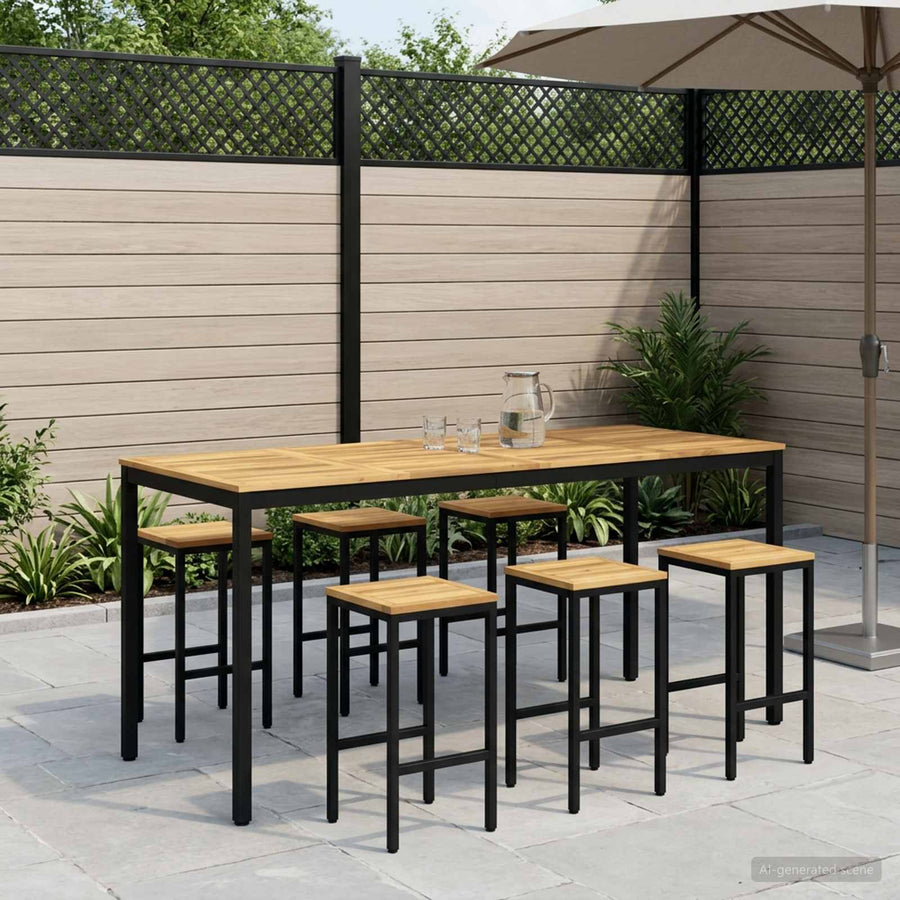 Tuinbar Tafel Wit en zwart 196 x 80,5 x 105 cm