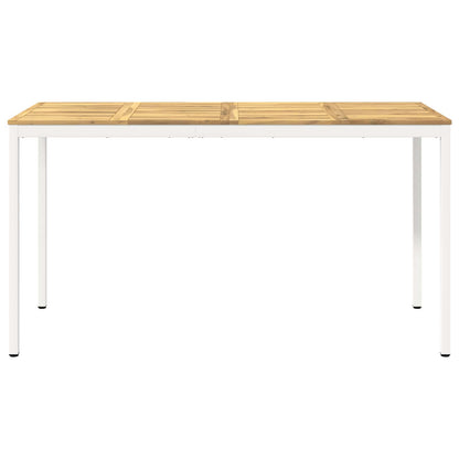Tuinbar Tafel Wit 196 x 80,5 x 105 cm Massief Acaciahout