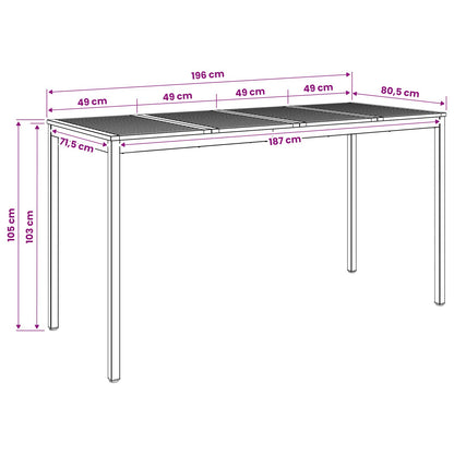 Tuinbar Tafel Wit 196 x 80,5 x 105 cm Massief Acaciahout