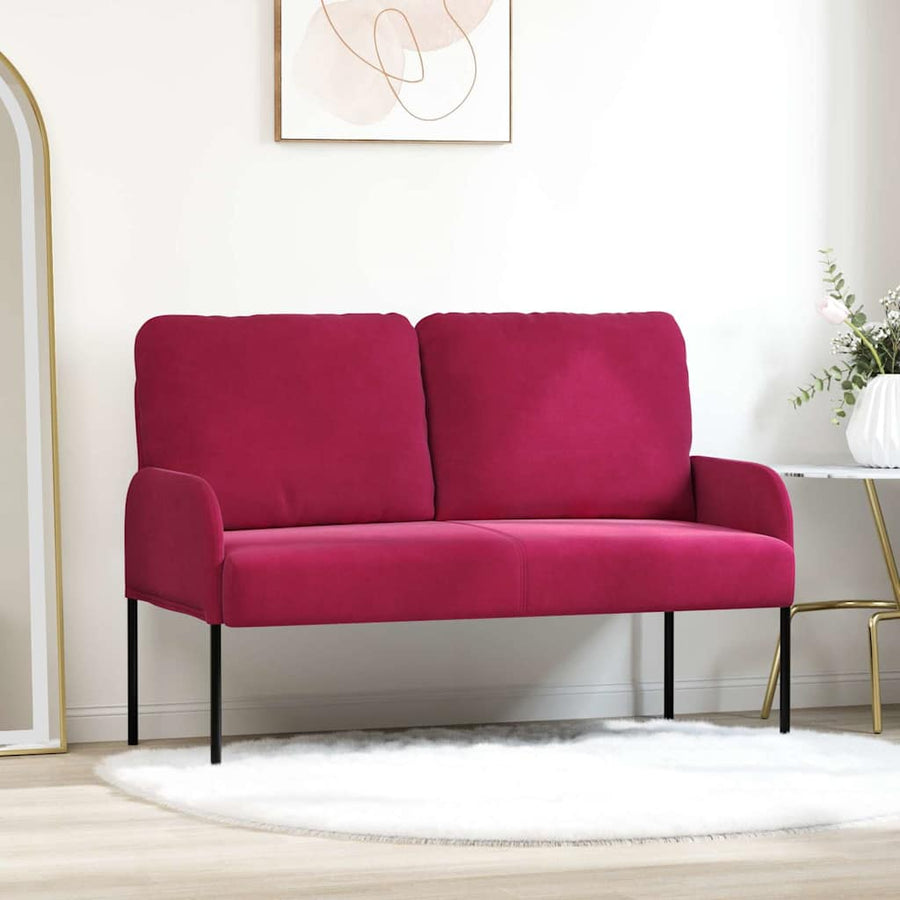 Banken met kussen 110cm Wijnrood Multiplex