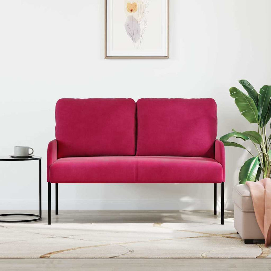 Banken met kussen 110cm Wijnrood Multiplex