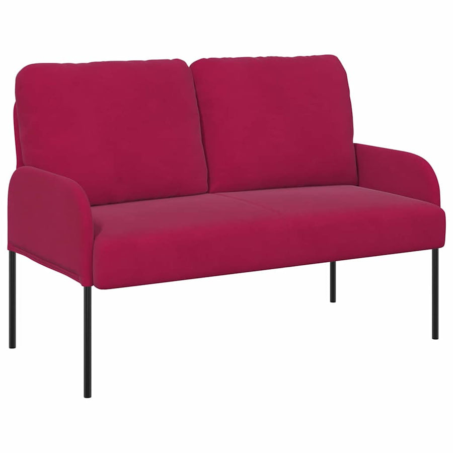 Banken met kussen 110cm Wijnrood Multiplex