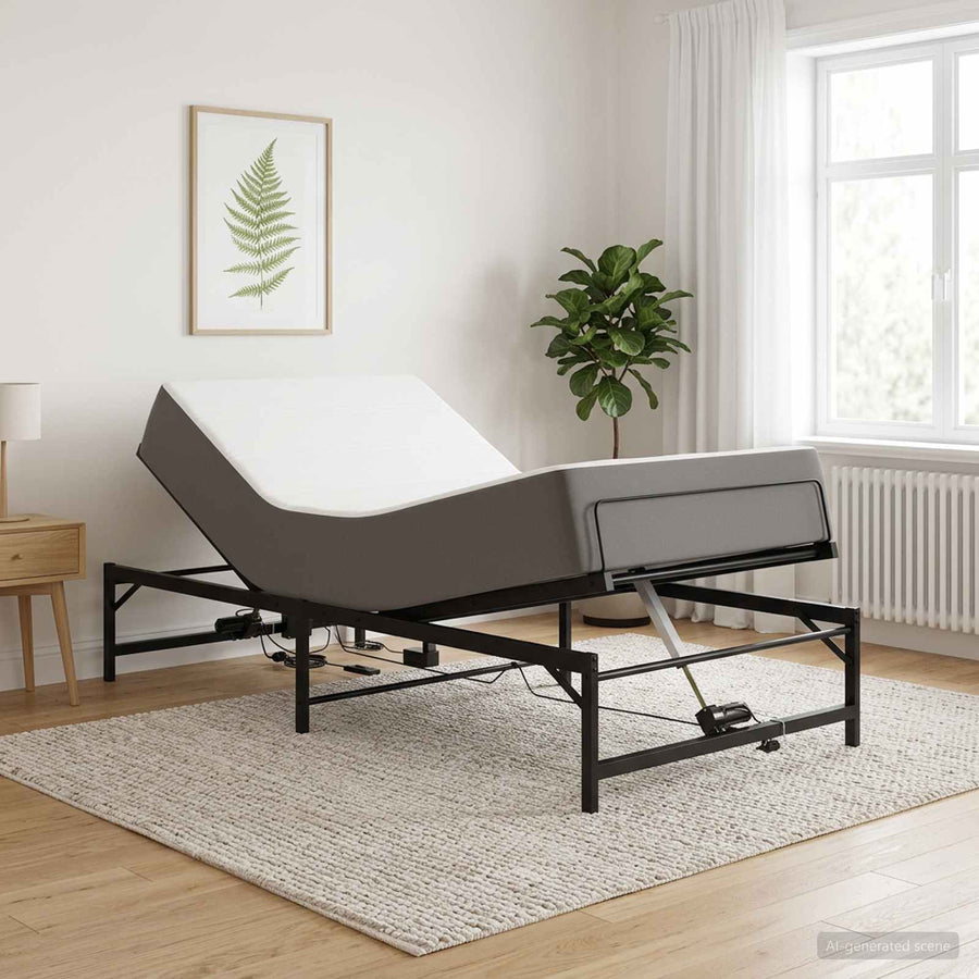 Elektrisch Verstelbaar Bedframe Zwart 75 x 190 cm Staal