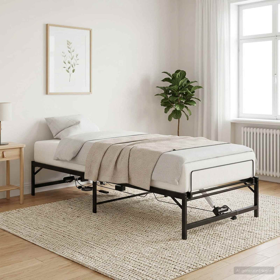 Elektrisch Verstelbaar Bedframe Zwart 75 x 190 cm Staal