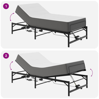 Elektrisch Verstelbaar Bedframe Zwart 80 x 200 cm Staal
