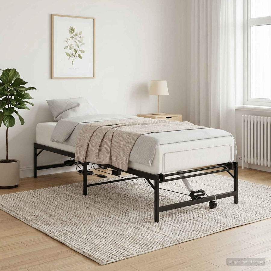 Elektrisch Verstelbaar Bedframe Zwart 90 x 200 cm Staal