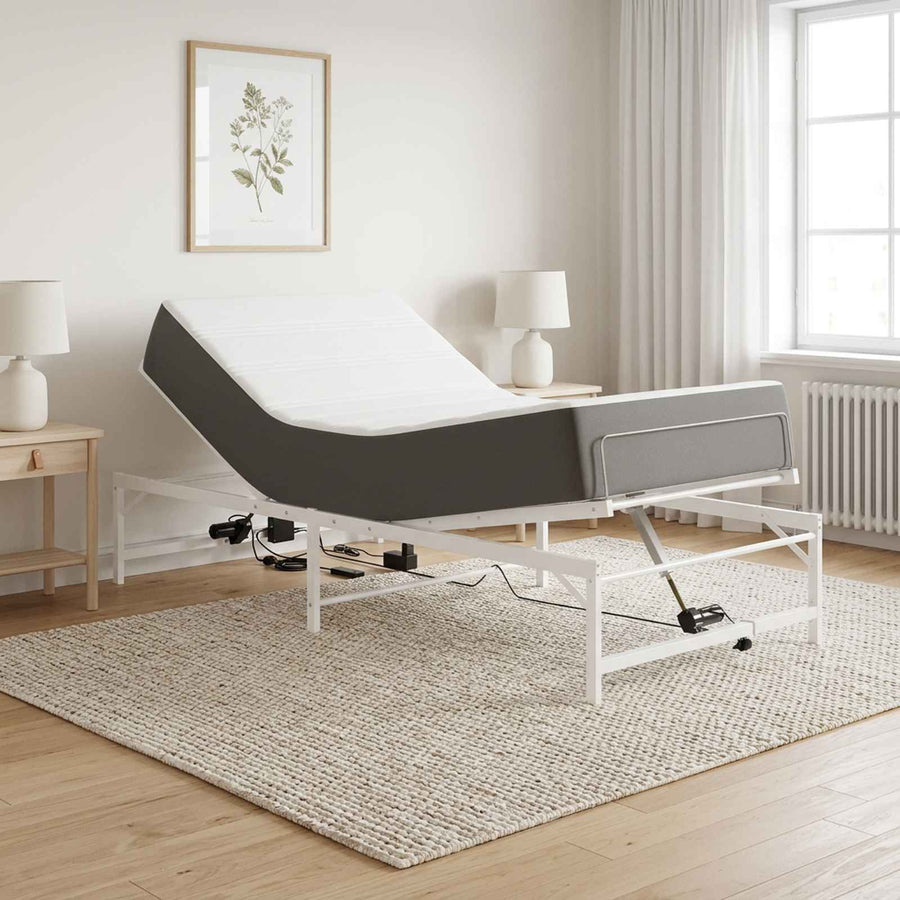 Elektrisch Verstelbaar Bedframe Wit 90 x 190 cm Staal