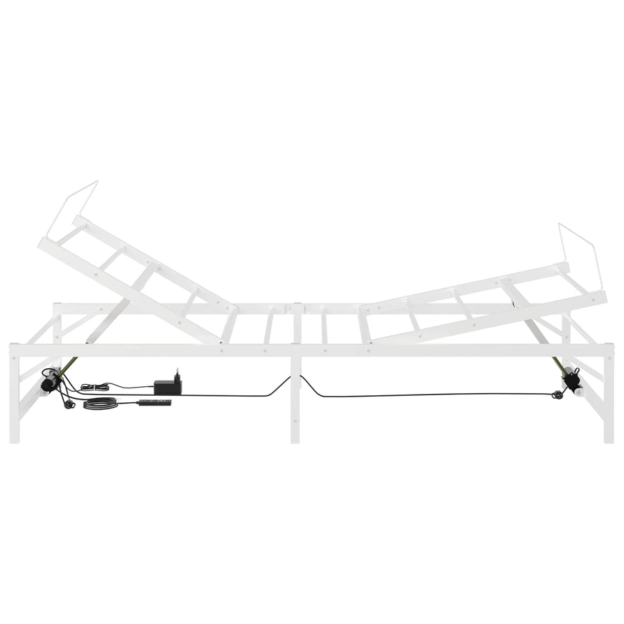 Elektrisch Verstelbaar Bedframe Wit 100 x 200 cm Staal