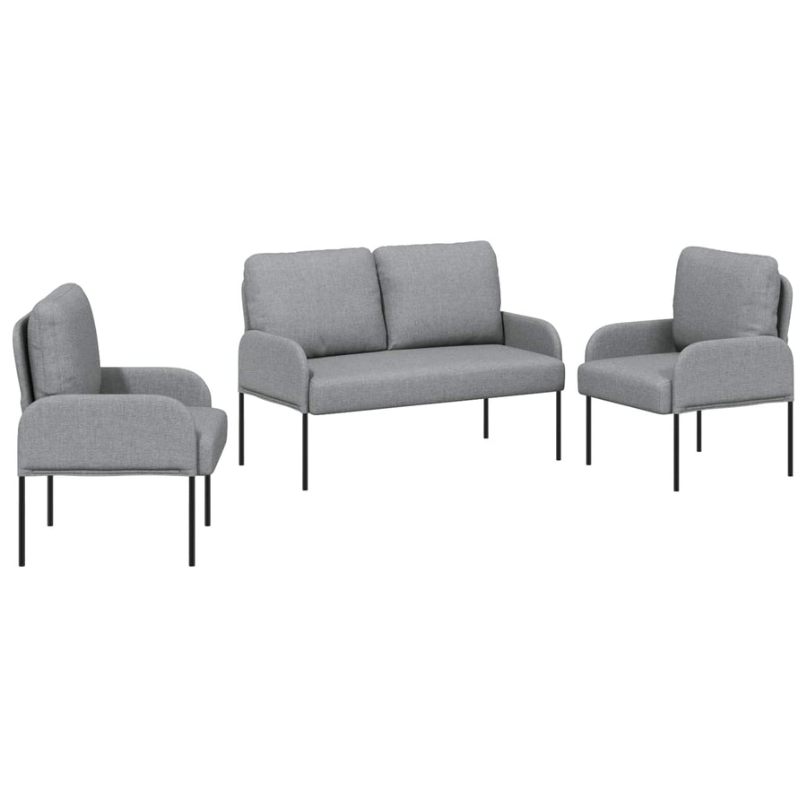 Sofa-Sets 3 pcs Lichtgrijs 115 x 56 x 80 cm Multiplex