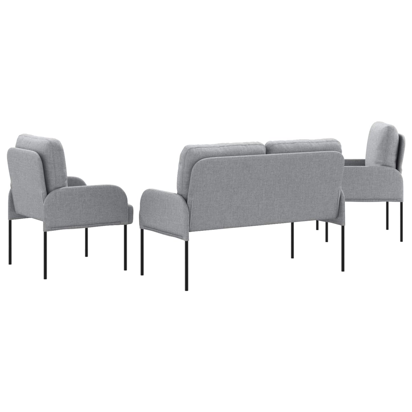 Sofa-Sets 3 pcs Lichtgrijs 115 x 56 x 80 cm Multiplex