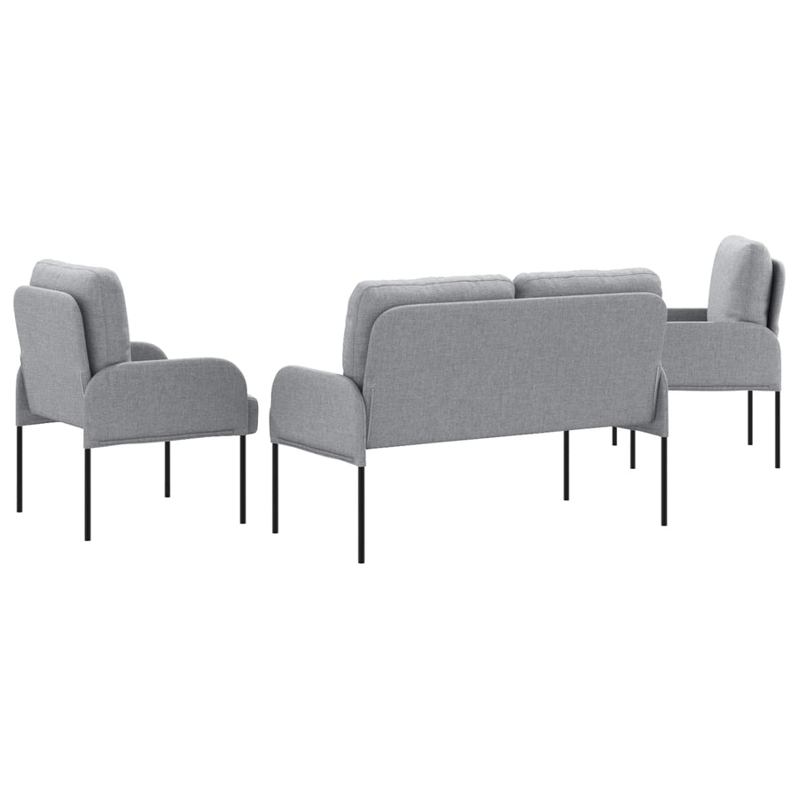 Sofa-Sets 3 pcs Lichtgrijs 115 x 56 x 80 cm Multiplex