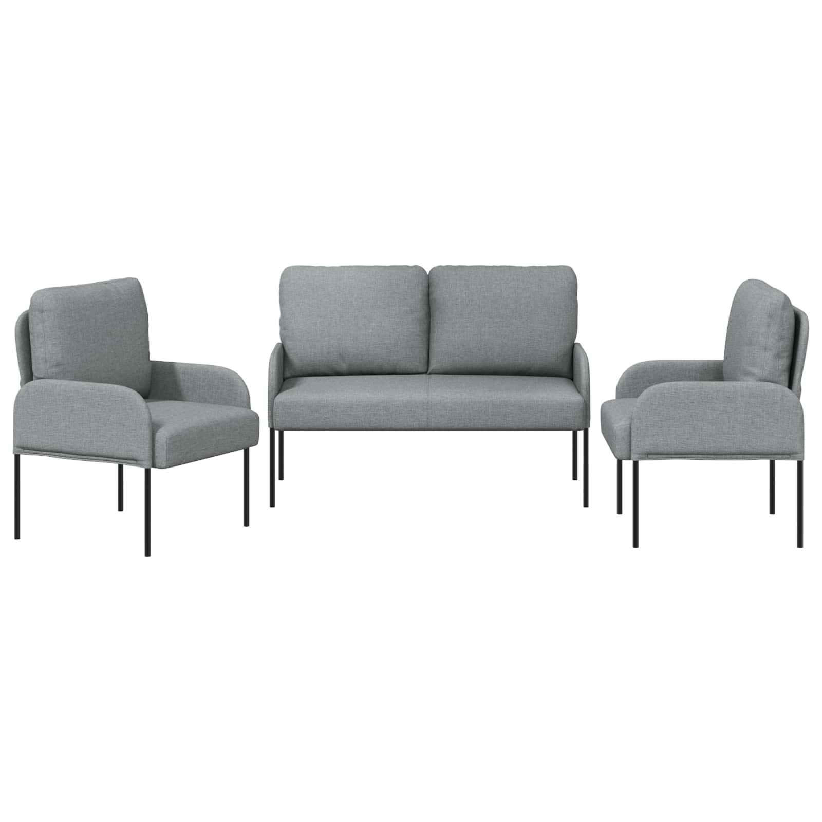 Sofa-Sets 3 pcs Lichtgrijs 115 x 56 x 80 cm Multiplex