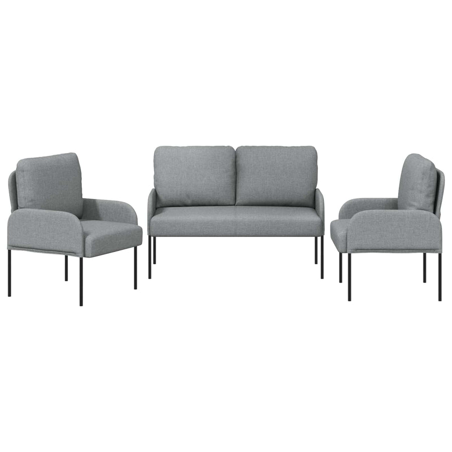 Sofa-Sets 3 pcs Lichtgrijs 115 x 56 x 80 cm Multiplex