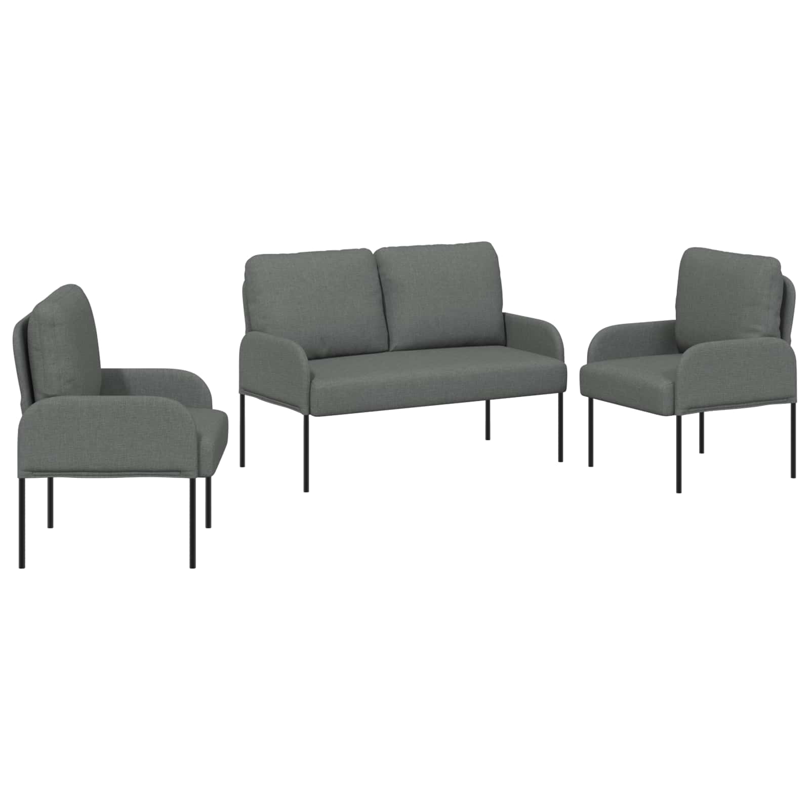 Sofa-Sets 3 pcs Donkergrijs 115 x 56 x 80 cm Multiplex