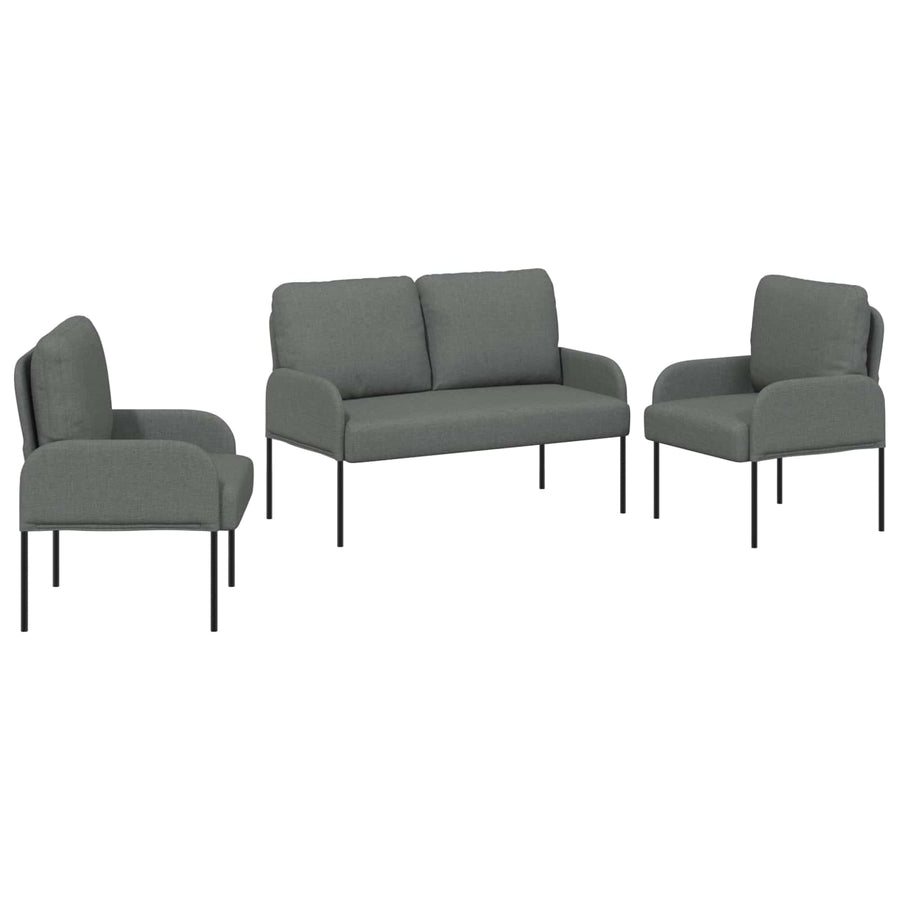 Sofa-Sets 3 pcs Donkergrijs 115 x 56 x 80 cm Multiplex