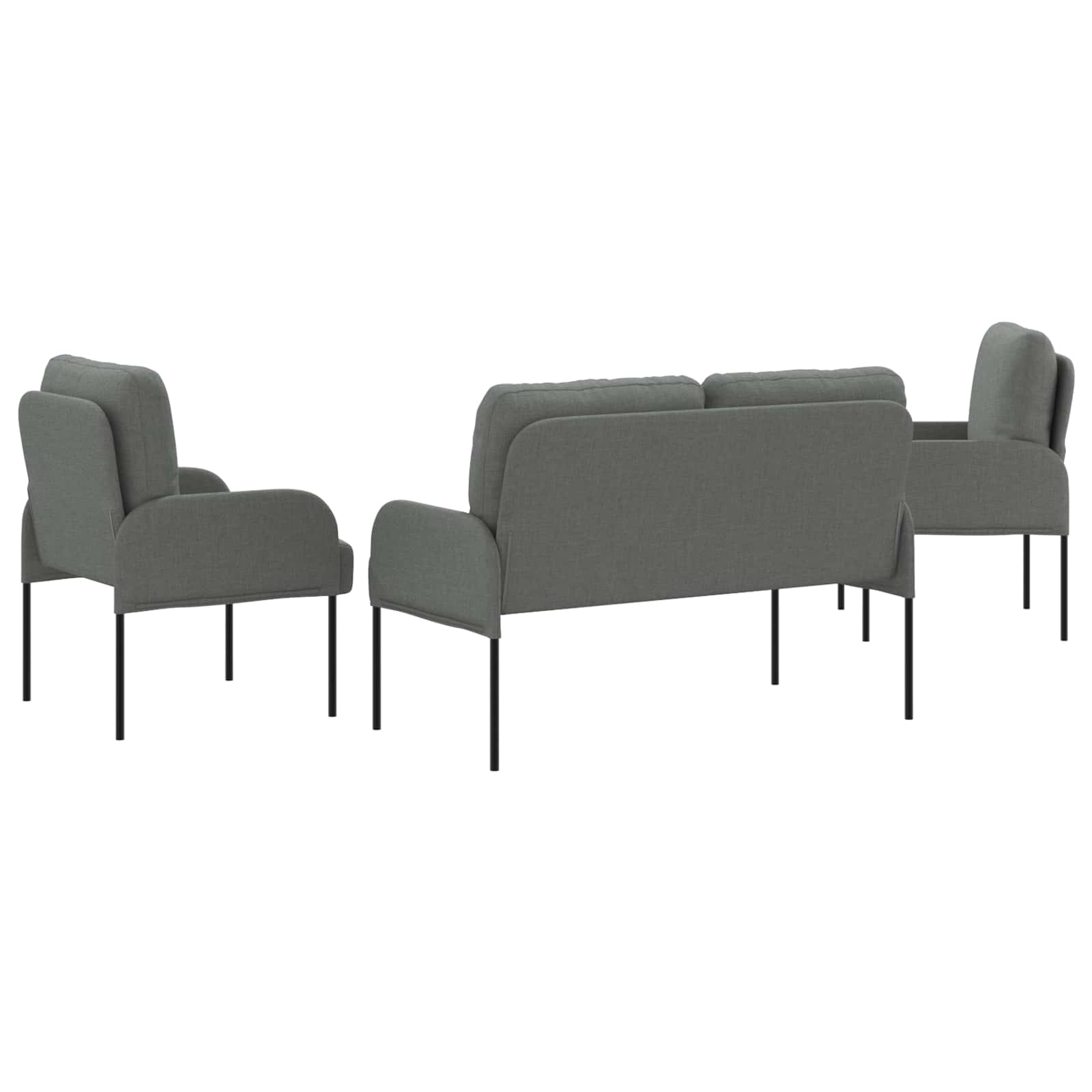 Sofa-Sets 3 pcs Donkergrijs 115 x 56 x 80 cm Multiplex