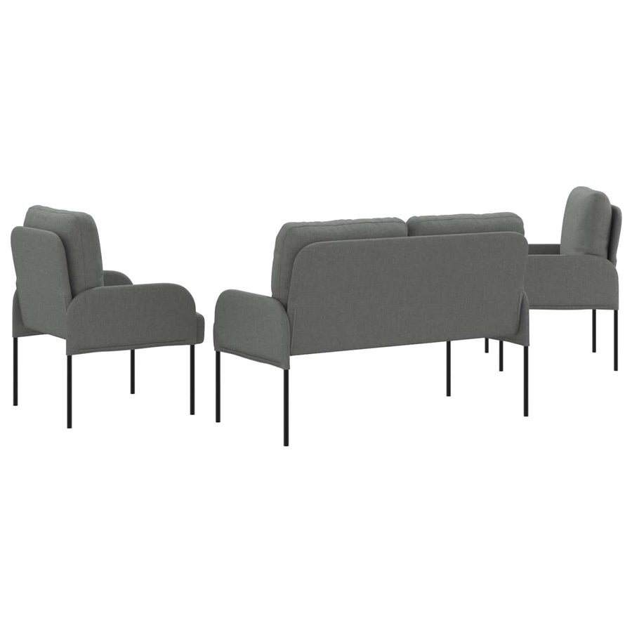 Sofa-Sets 3 pcs Donkergrijs 115 x 56 x 80 cm Multiplex