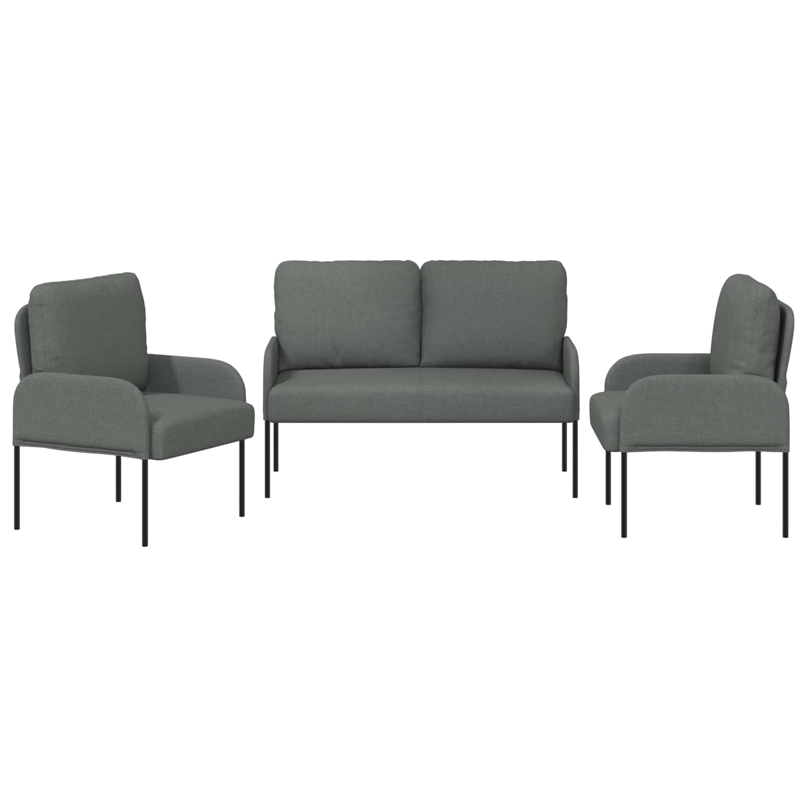 Sofa-Sets 3 pcs Donkergrijs 115 x 56 x 80 cm Multiplex