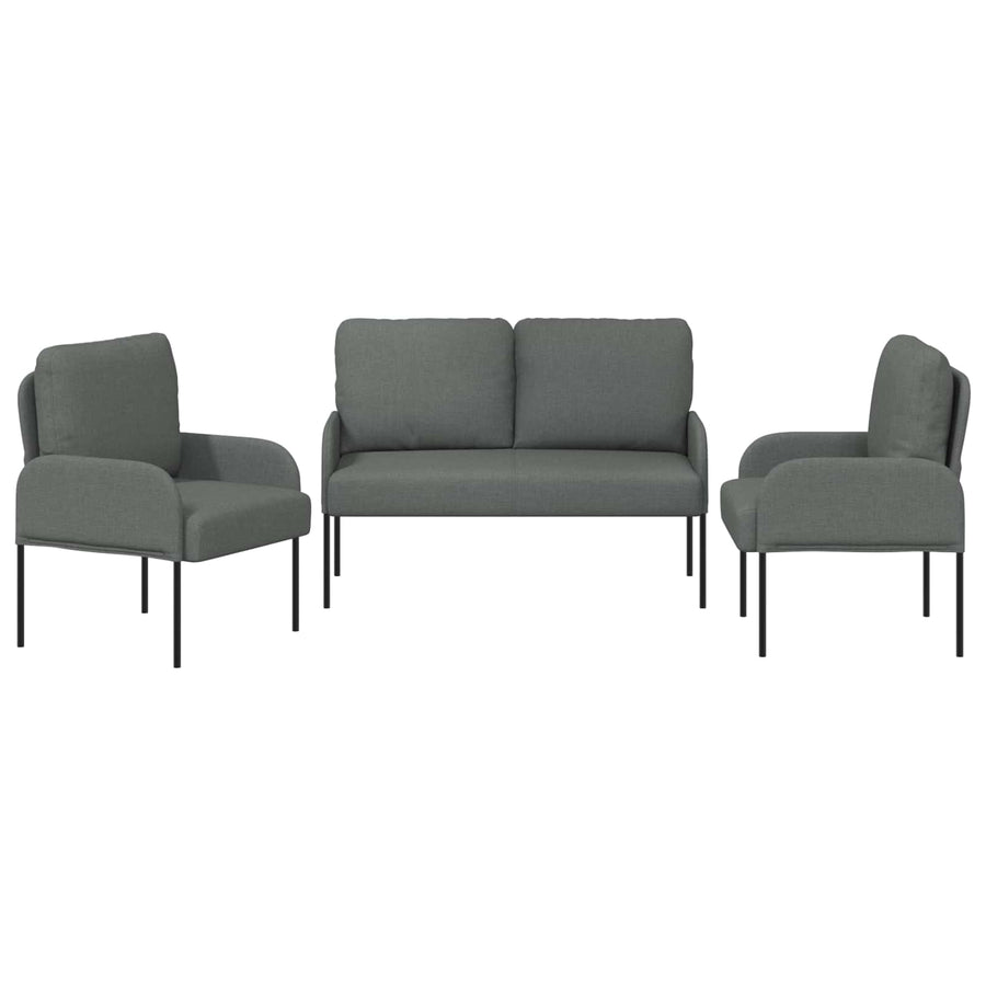 Sofa-Sets 3 pcs Donkergrijs 115 x 56 x 80 cm Multiplex