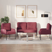 Bankset 3-delig wijnrood 115x56x80 cm multiplex