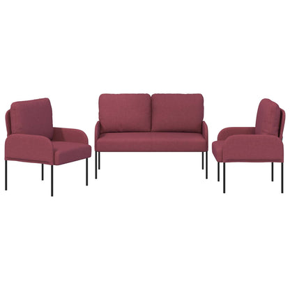 Sofa-Sets met kussen 3 pcs Wijnrood 115 x 56 x 80 cm Multiplex