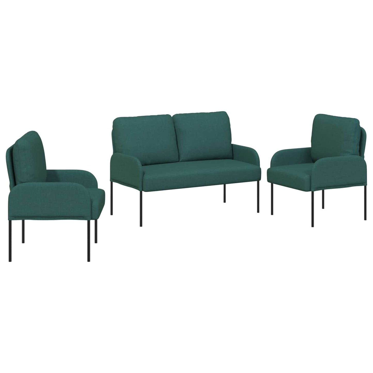 Sofa-Sets 3 pcs Donkergroen 115 x 56 x 80 cm Multiplex