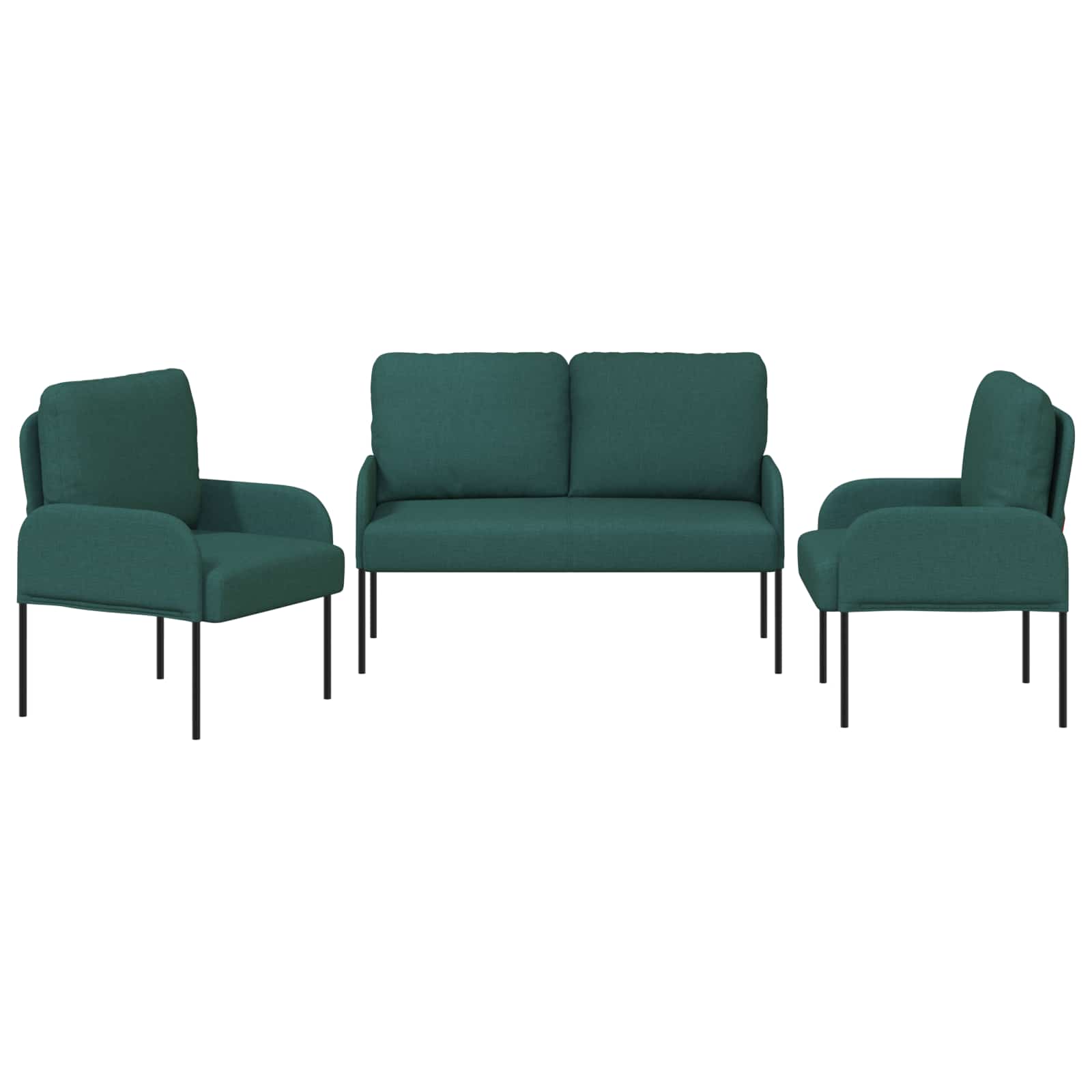 Sofa-Sets 3 pcs Donkergroen 115 x 56 x 80 cm Multiplex