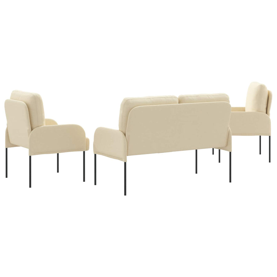 Sofa-Sets met kussen 3 pcs Crème 115 x 56 x 80 cm Multiplex