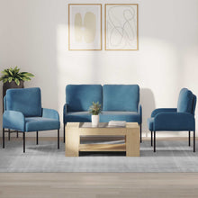 Sofa-Sets met kussen 3 pcs Blauw 115 x 56 x 80 cm Multiplex